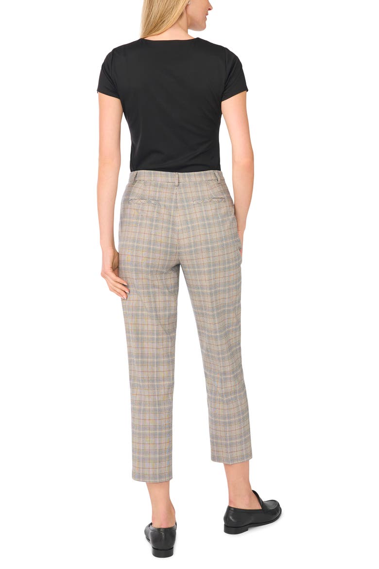 Plaid Crop Pants, Alternate, color, TOBACCO BROWN