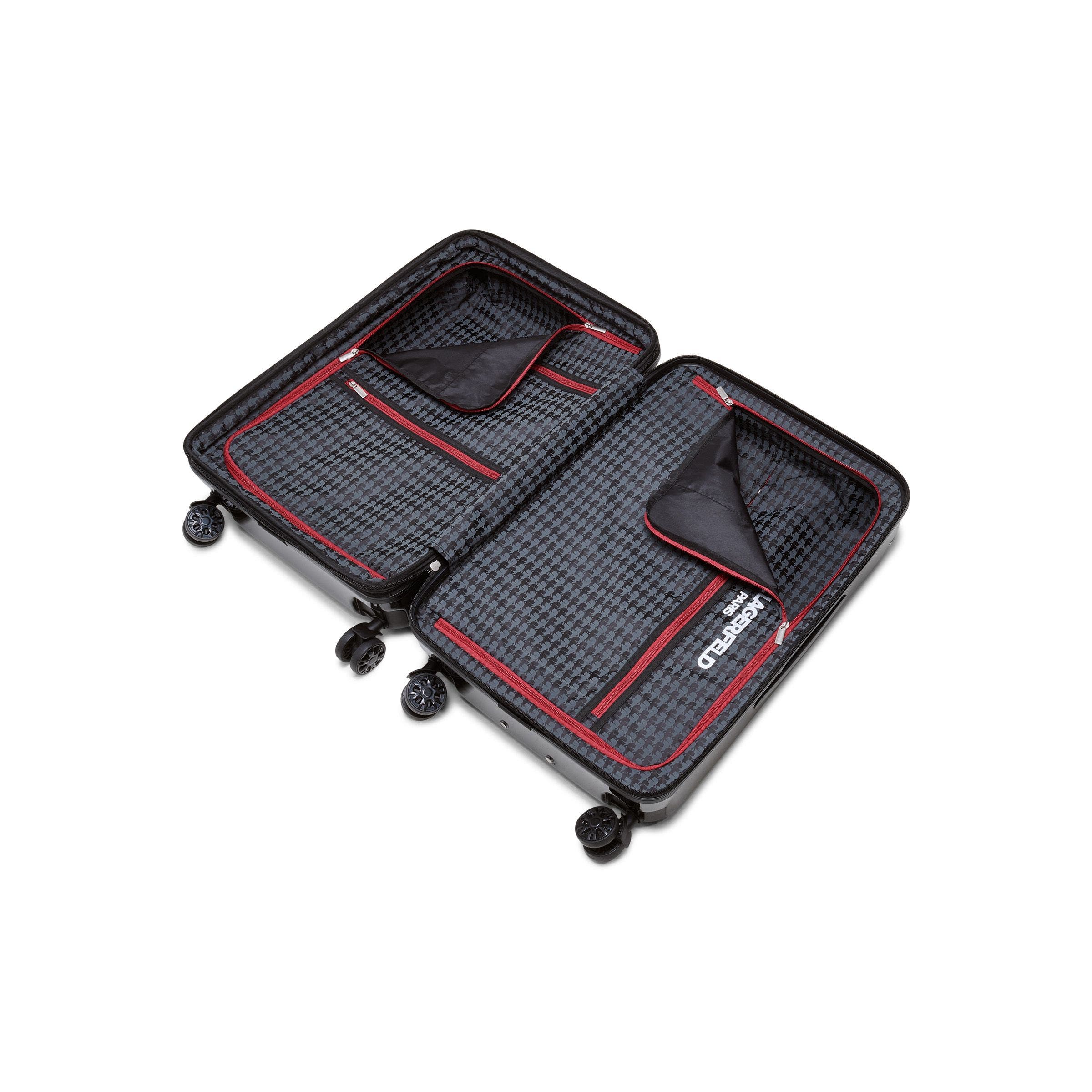 KARL LAGERFELD Karl in A Box Upright Suitcase, Alternate, color, Black