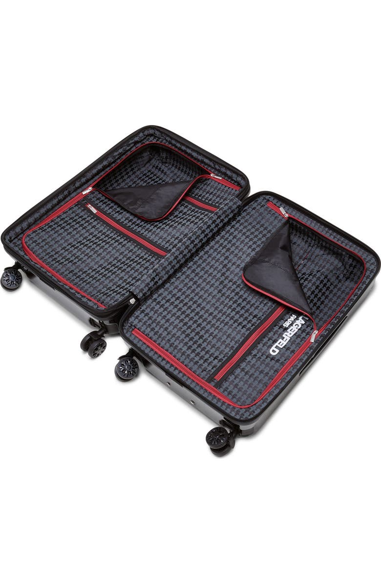 KARL LAGERFELD Karl in A Box Upright Suitcase, Alternate, color, Black