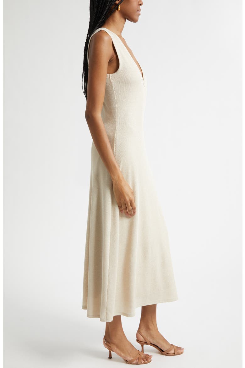 Greta Metallic Rib Dress, Alternate, color, GOLD