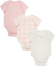 Little Me 3-Pack Check Assorted Cotton Bodysuits