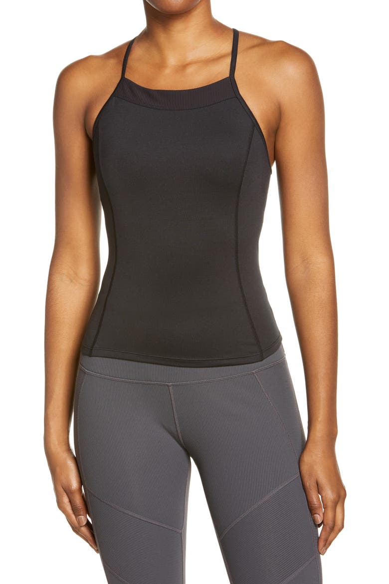 Free People FP Movement Looking Heavenly Tank, Main, color, BLACK
