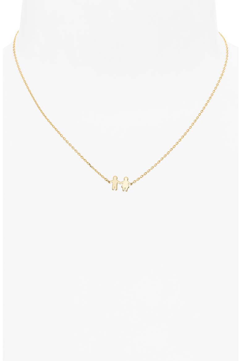 People Pendant Necklace, Alternate, color, GOLD