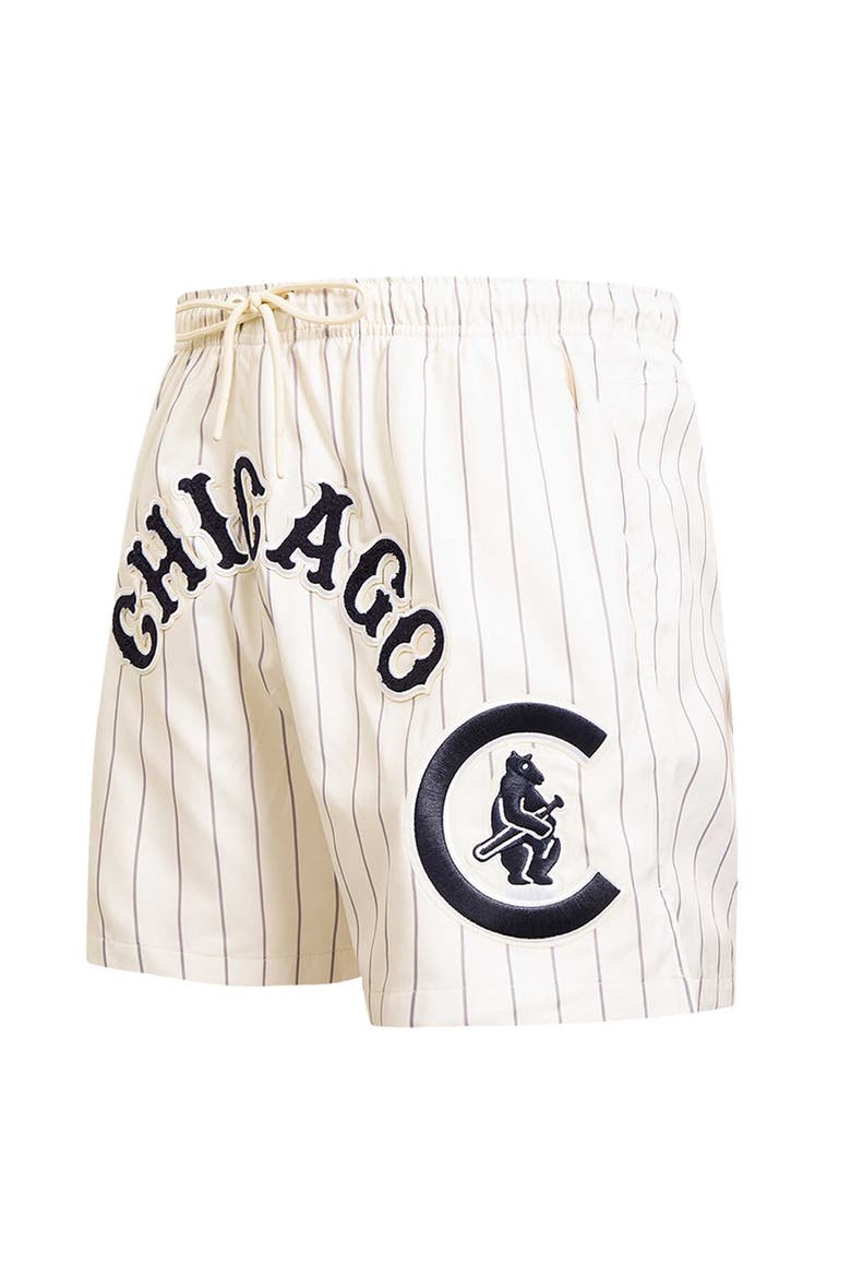 Men's Pro Standard Cream Chicago Cubs Pinstripe Retro Classic Woven Shorts, Alternate, color, Cream