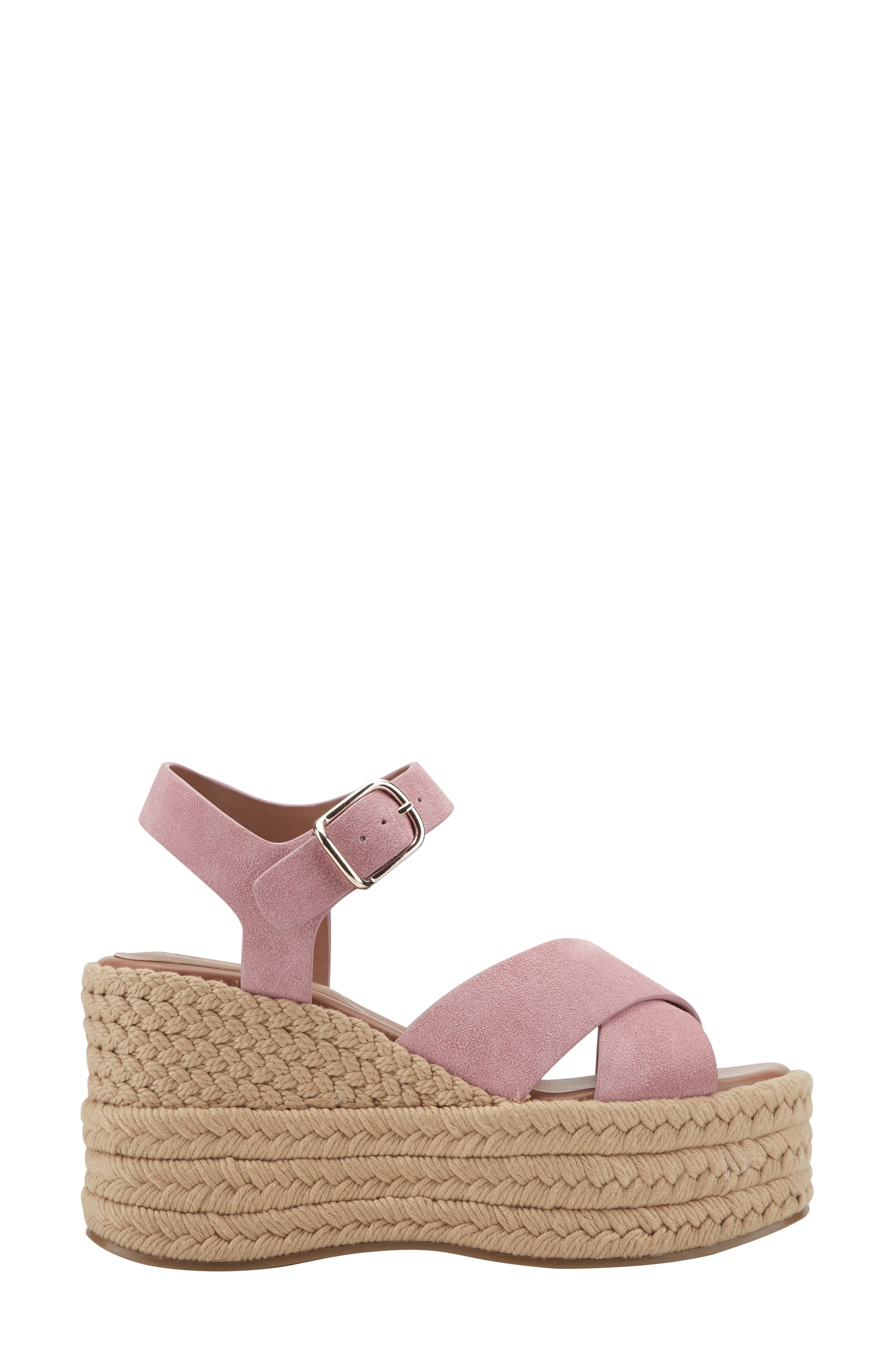 Pasion Espadrille Ankle Strap Platform Wedge Sandal, Alternate, color, MEDIUM PINK