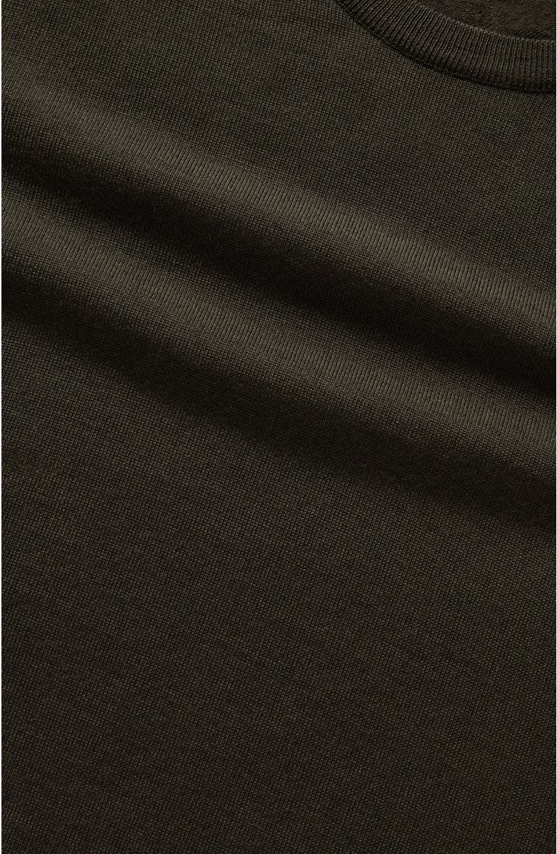 Robert Talbott Keaton Crewneck Sweater, Alternate, color, Olive Green With Navy Tipping