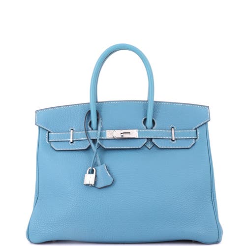 Pre-owned Hermes  Hermes Birkin Handbag Blue Togo With Palladium Hardware 35