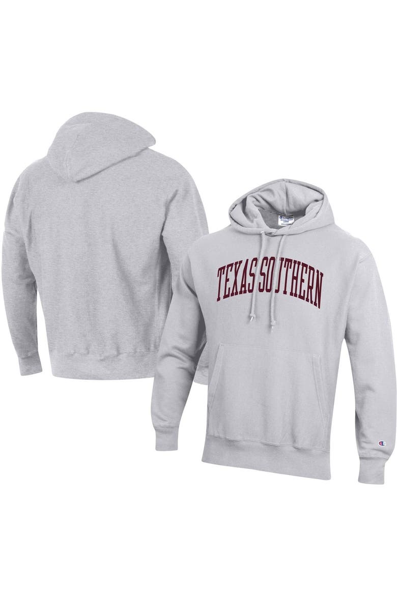 Men's Champion Gray Texas Southern Tigers Tall Arch Pullover Hoodie, Main, color, Gray