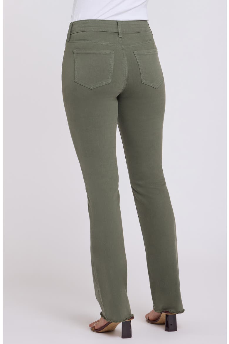 Barbara Frayed Exposed Button Bootcut Jeans, Alternate, color, DESERT GREEN