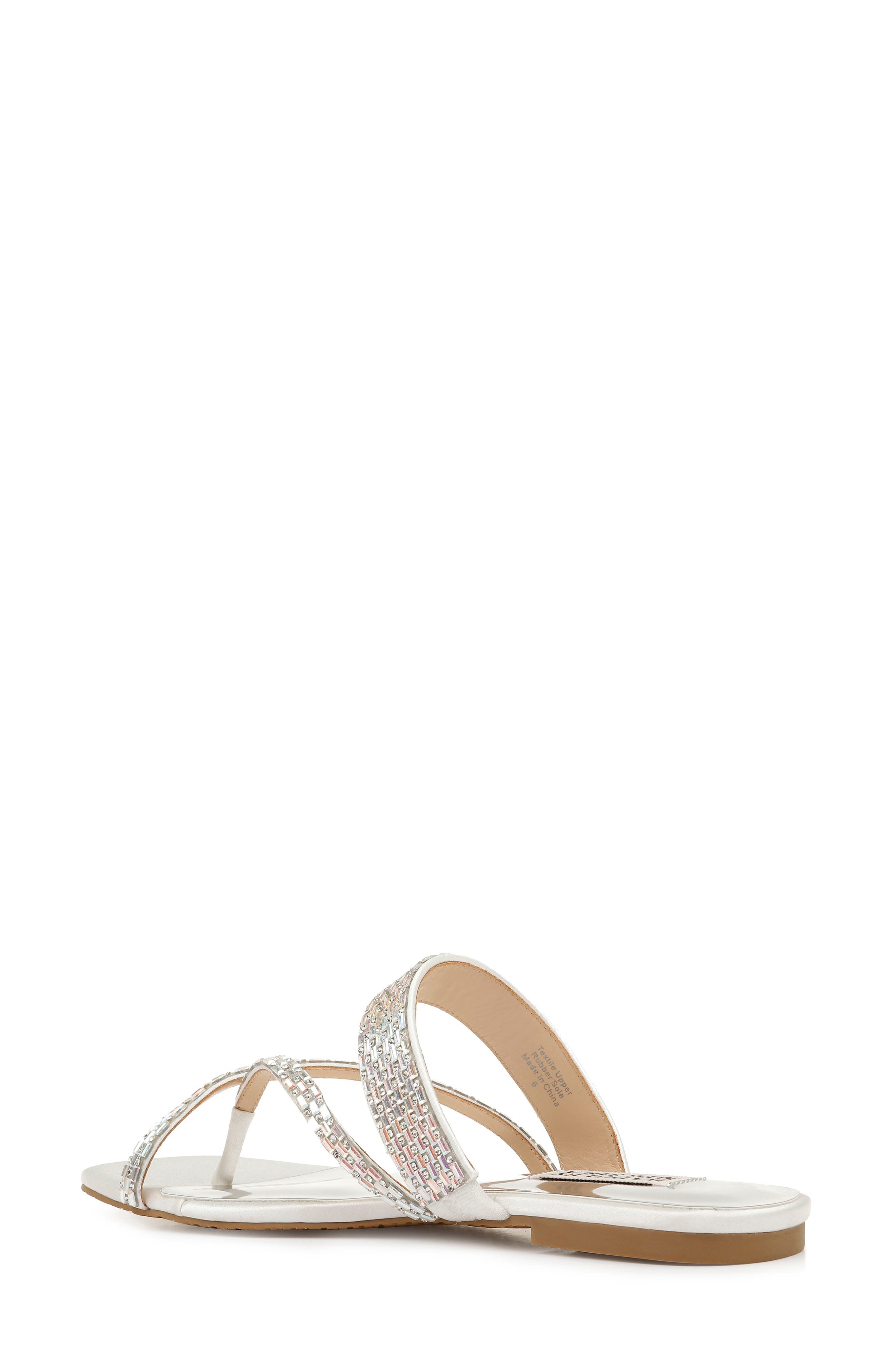 Zelah Embellished Sandal, Alternate, color, SOFT WHITE SATIN