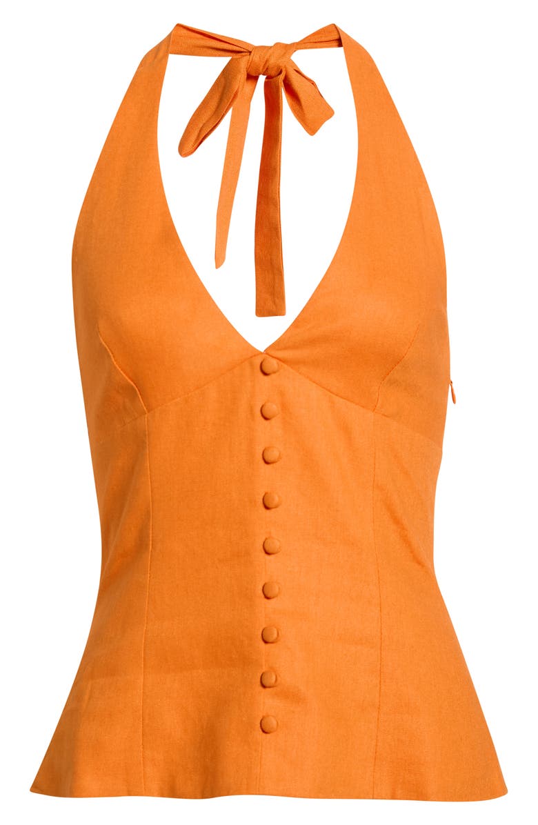 WAYF x Hannah Lovey Porter Capri Halter Neck Linen Blend Top, Alternate, color, 
