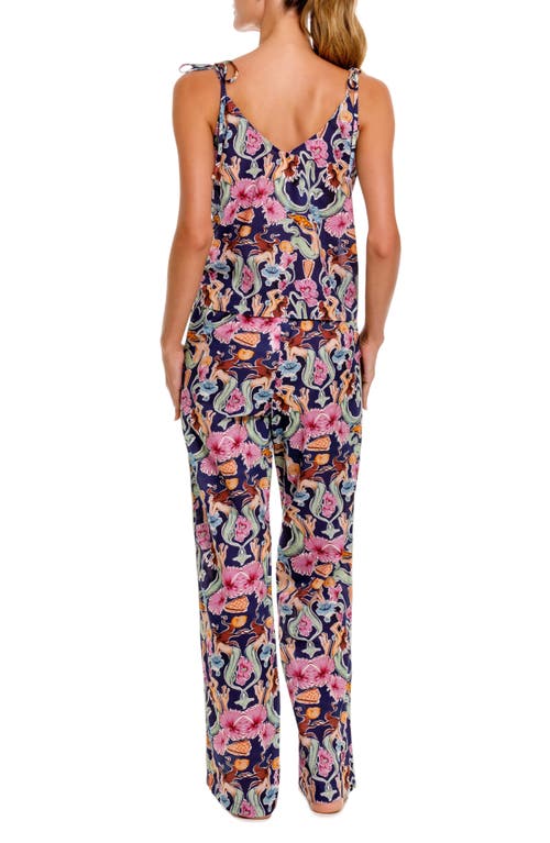 The Lazy Poet Amelie Mixed Print Cotton Pajamas In Blue