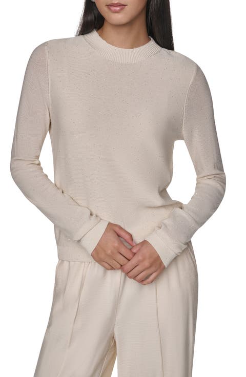 Micro Sequin Mock Neck Sweater
