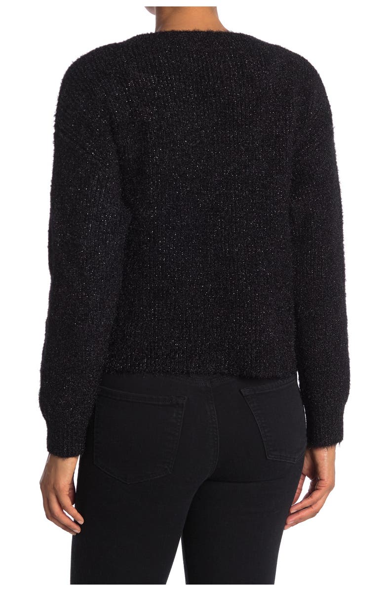 Abound V-Neck Fuzzy Knit Pullover Sweater, Alternate, color,