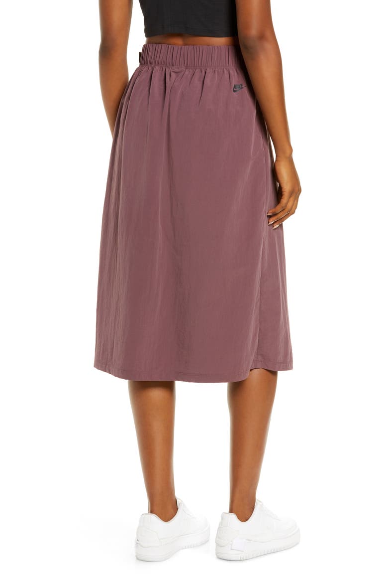 Sportswear Tech Pack Wrap Skirt, Alternate, color, DARK WINE/ LIT MULBERRY/ BLACK