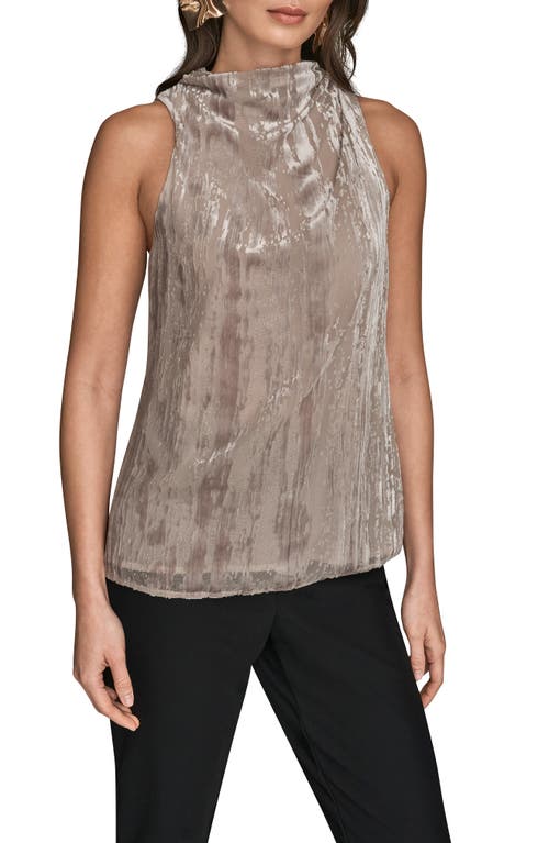 Donna Karan Women's High Cowl Neck Burnout Top In Brown