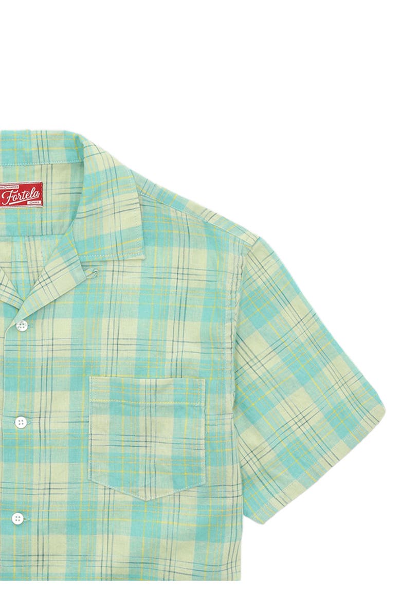 Fortela Strike Bowling Cotton Check Shirt, Alternate, color, Acquamarine