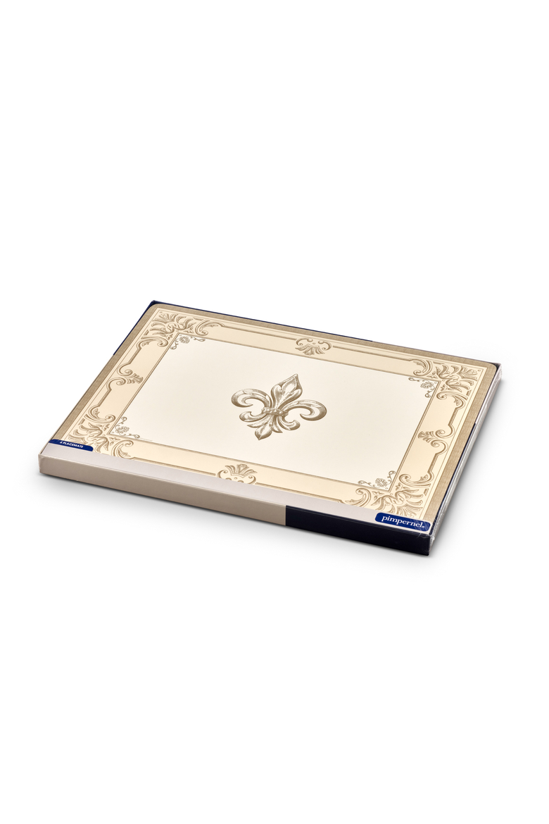 Fleur de Lys Set of 4 Cork Back Placemats, Alternate, color, Fleur de Lys