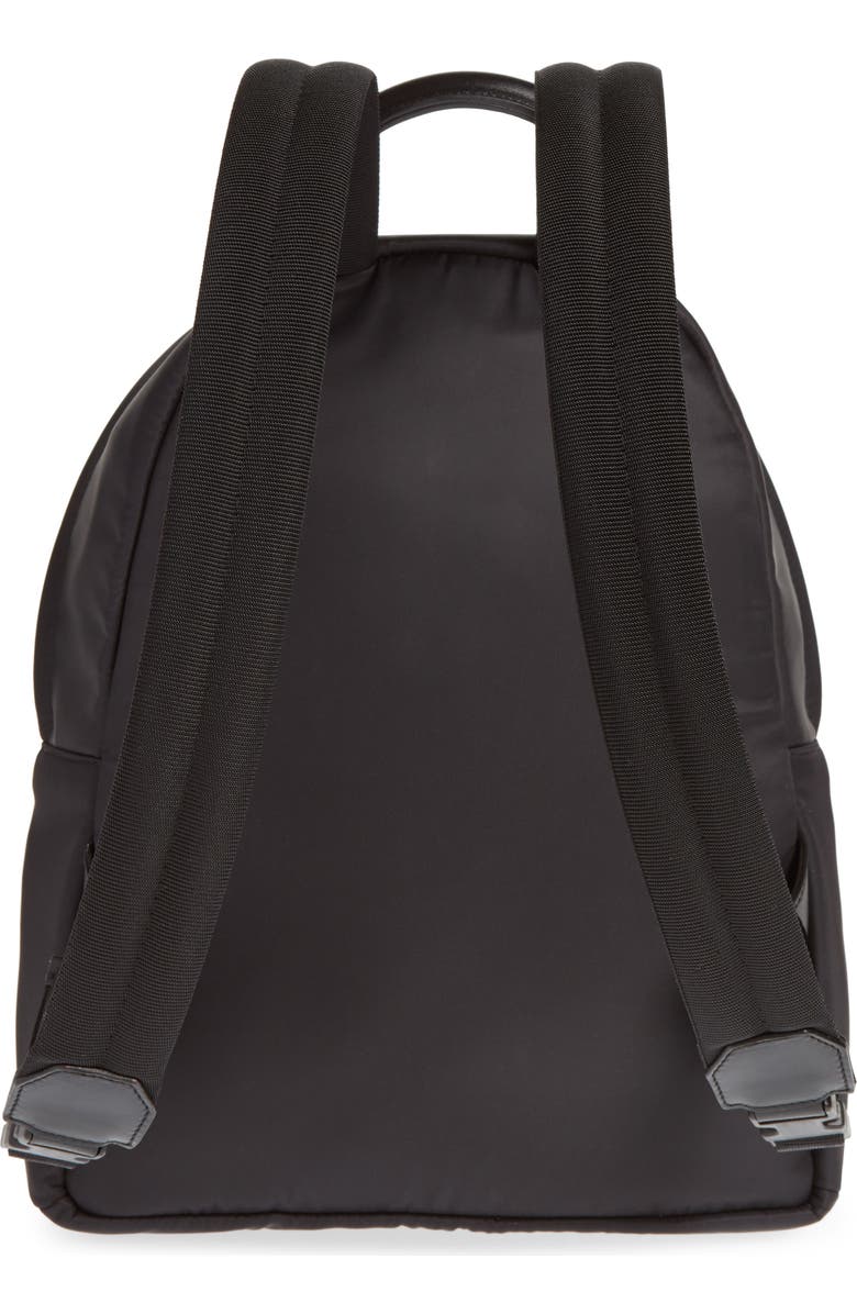 Versace Logo Graphic Leather Backpack, Alternate, color,