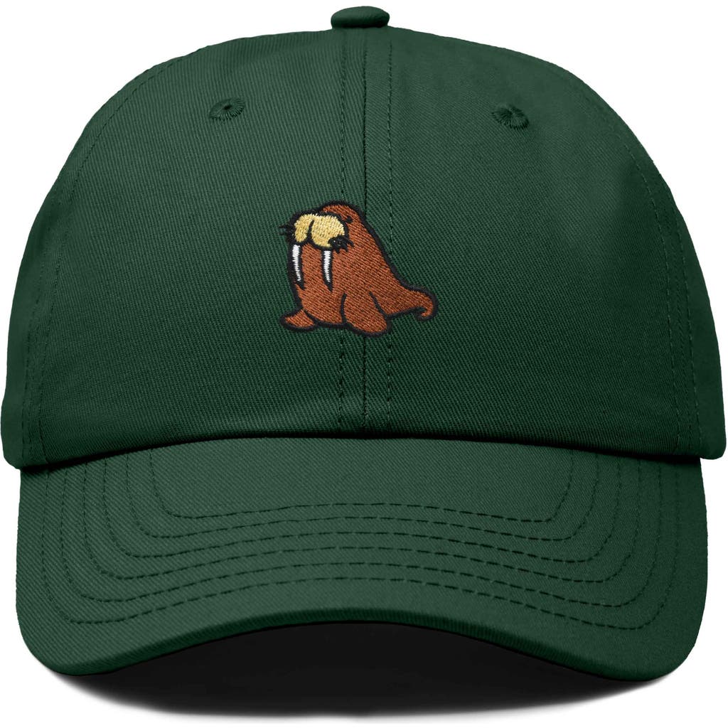 Dalix Walrus Embroidered Outdoor Cap In Dark Green