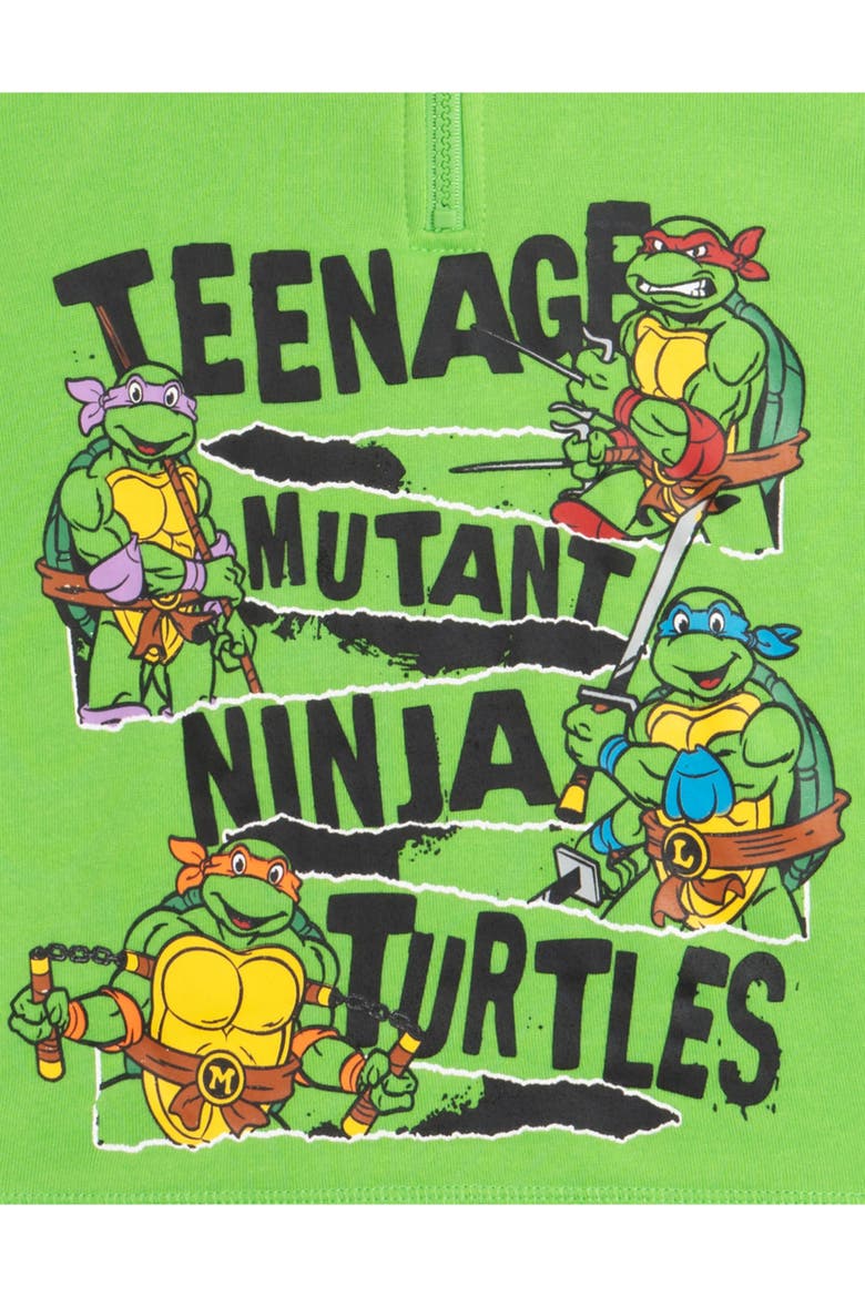 Fleece Quarter-Zip Hoodie, Alternate, color, Ninja Turtles Green