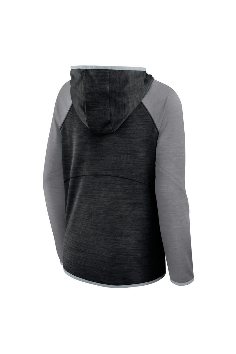 Women's Fanatics Black/Gray Las Vegas Raiders Redzone End Around Pass Raglan Full-Zip Hoodie, Alternate, color, Black