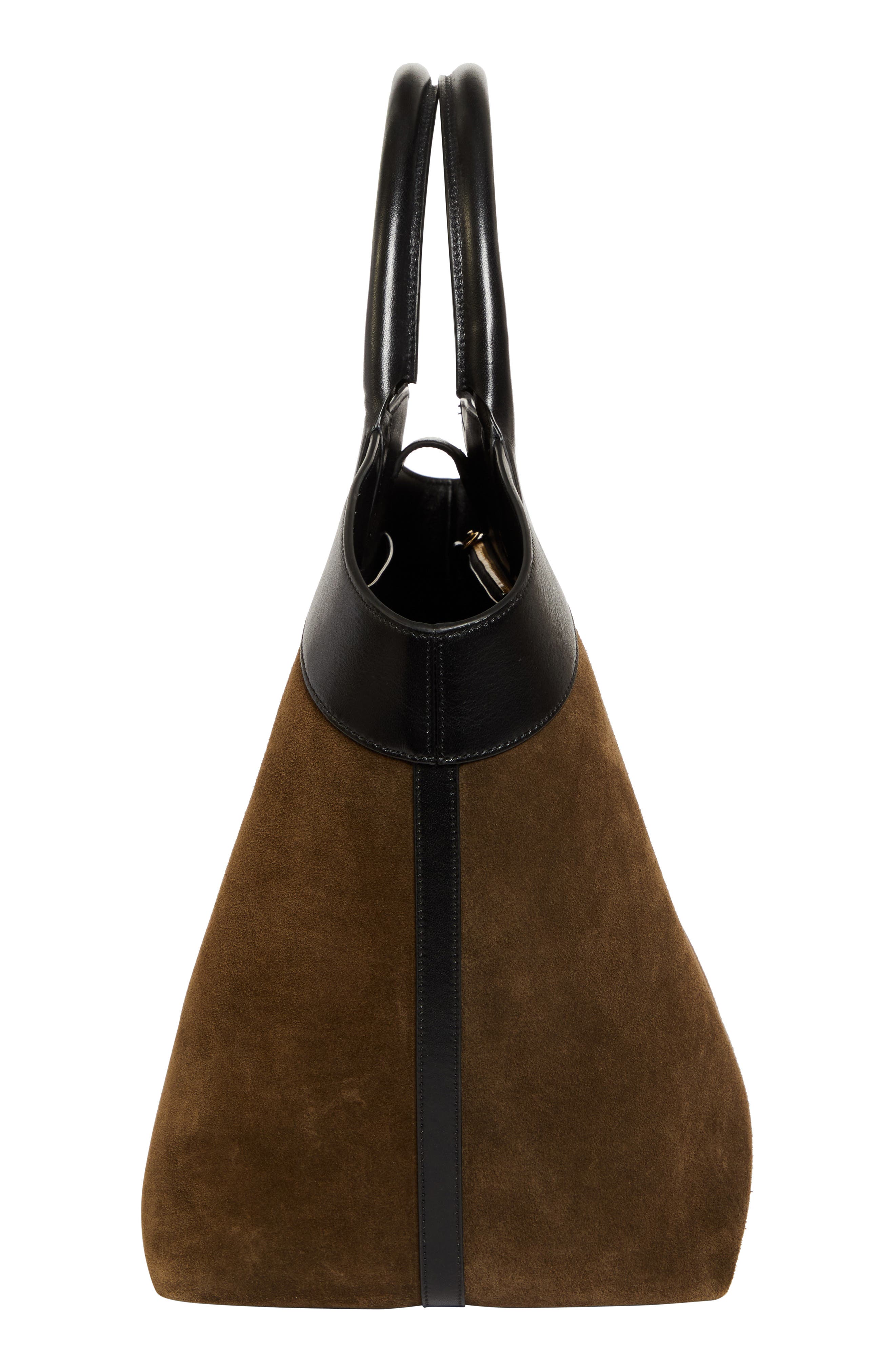 SAVETTE Large Tondo Suede & Leather Tote, Alternate, color, Mink