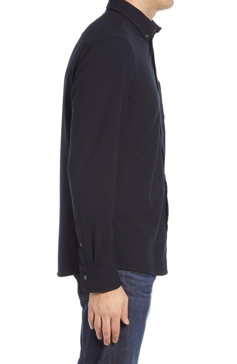 Nordstrom Trim Fit Solid Flannel Button-Down Shirt, Alternate, color,