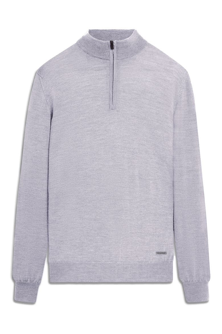 Merino Wool Quarter Zip Pullover, Alternate, color, PLATINUM
