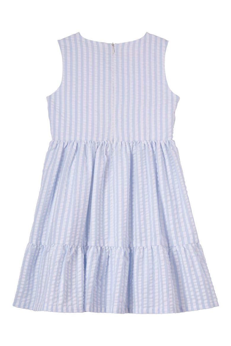 Kids' Seersucker Stripe Dress & Embroidered Cardigan Set, Alternate, color, BLUE
