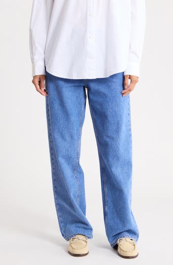 BOSS Leni Straight Leg Jeans in Bright Blue at Nordstrom Rack, Size 29 X 32