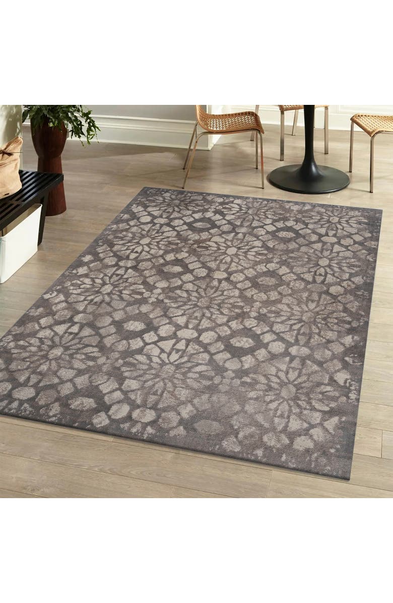 JONATHAN Y Roma Ornate Geometric Tile Area Rug, Alternate, color, Gray