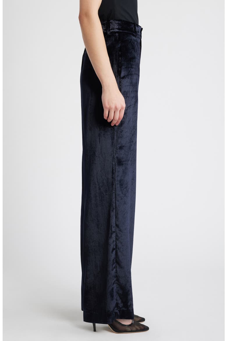 Chateau High Waist Wide Leg Velvet Pants, Alternate, color, MIDNIGHT