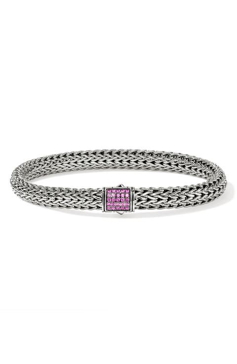 Icon Bracelet, Sterling Silver, Pavé, 6.5mm