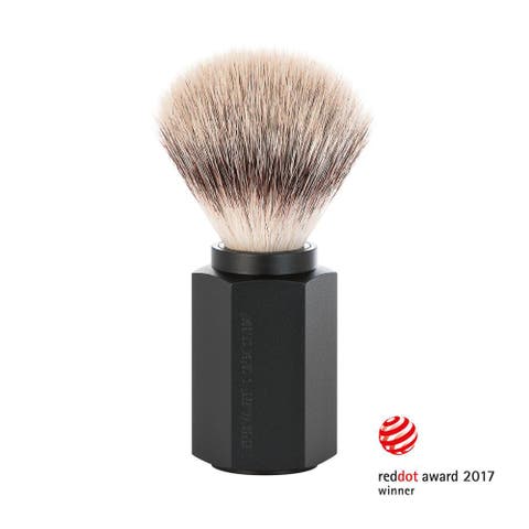 Hexagon Graphite Silvertip Fiber Shaving Brush