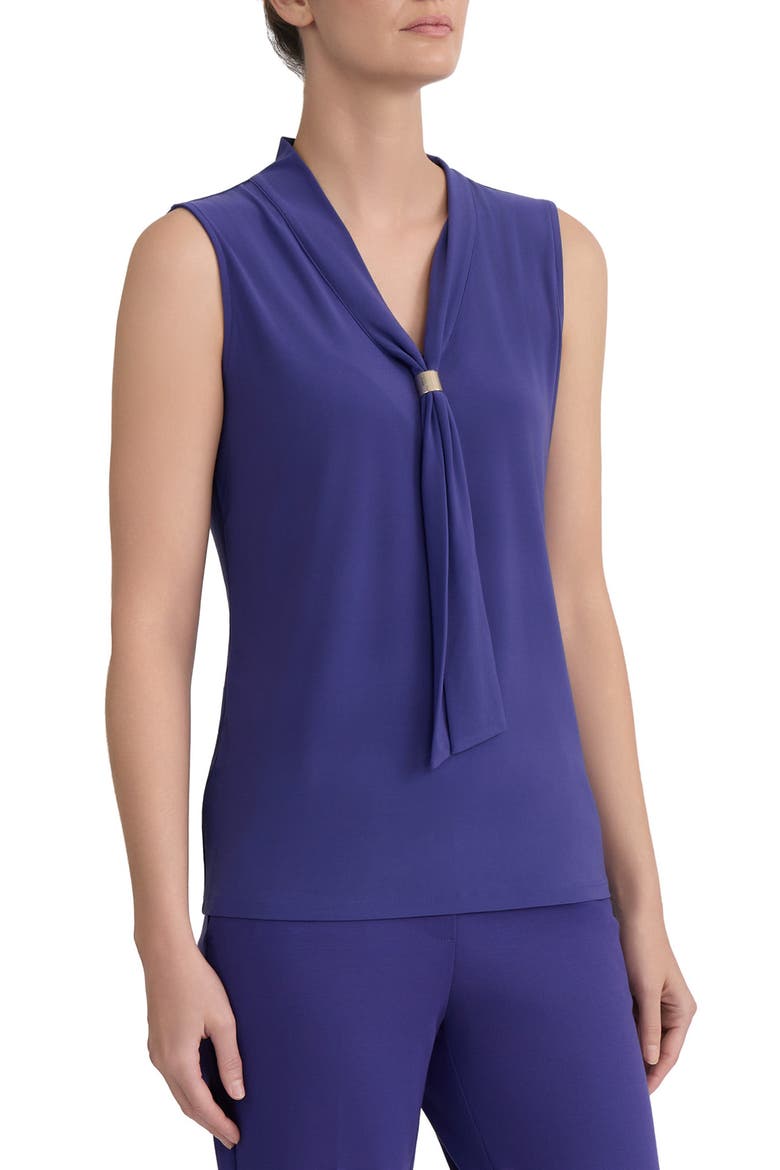 Tie Neck Sleeveless Top, Main, color, REGAL PLUM
