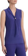 KASPER Tie Neck Sleeveless Top