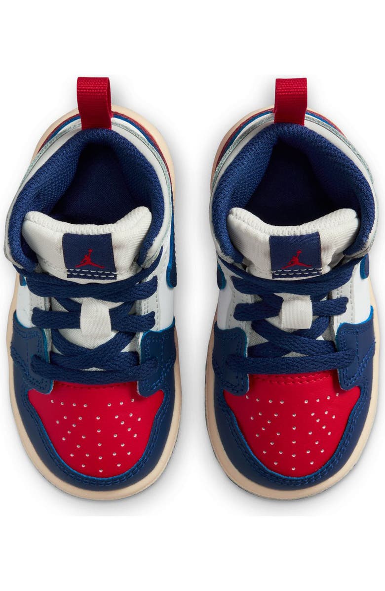 Nike Kids' Air Jordan 1 Mid Sneaker, Alternate, color, White/ Royal Blue/ Red