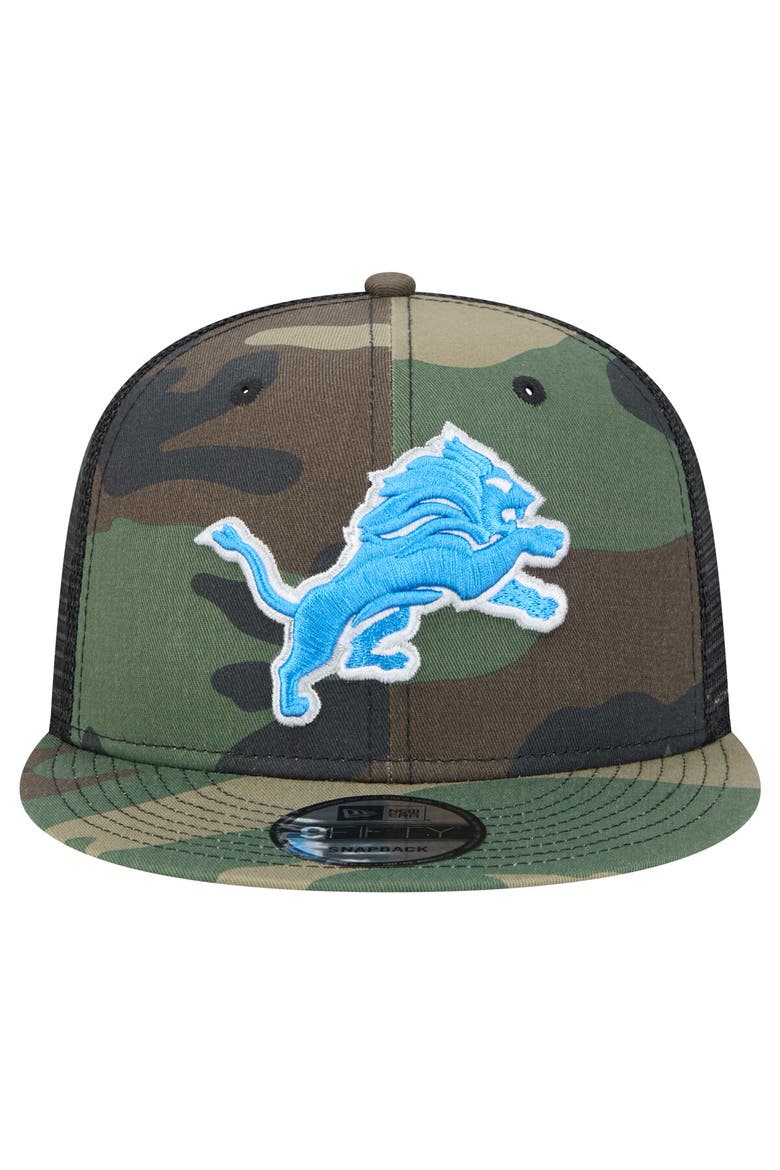 Men's New Era Camo Detroit Lions Main Trucker 9FIFTY Snapback Hat, Alternate, color, Camo