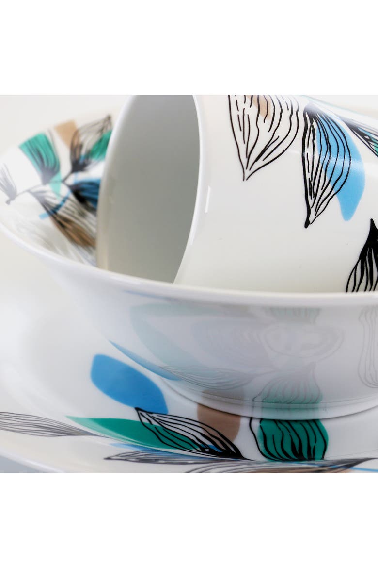 Vineyard 12 Piece Round Fine Ceramic Dinnerware Set, Alternate, color, White