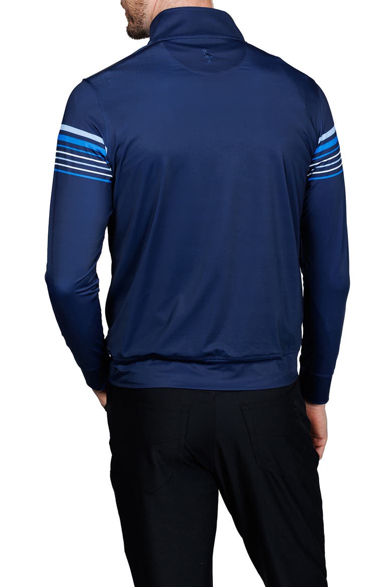 Engineered Stripe Performance Quarter-Zip Polo, Alternate, color, NAVY