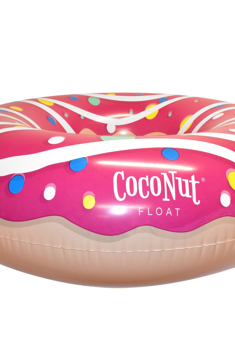 Pink Sprinkled & Glazed Donut 48 Inch Pool Ring Inflatable, Alternate, color, Pink
