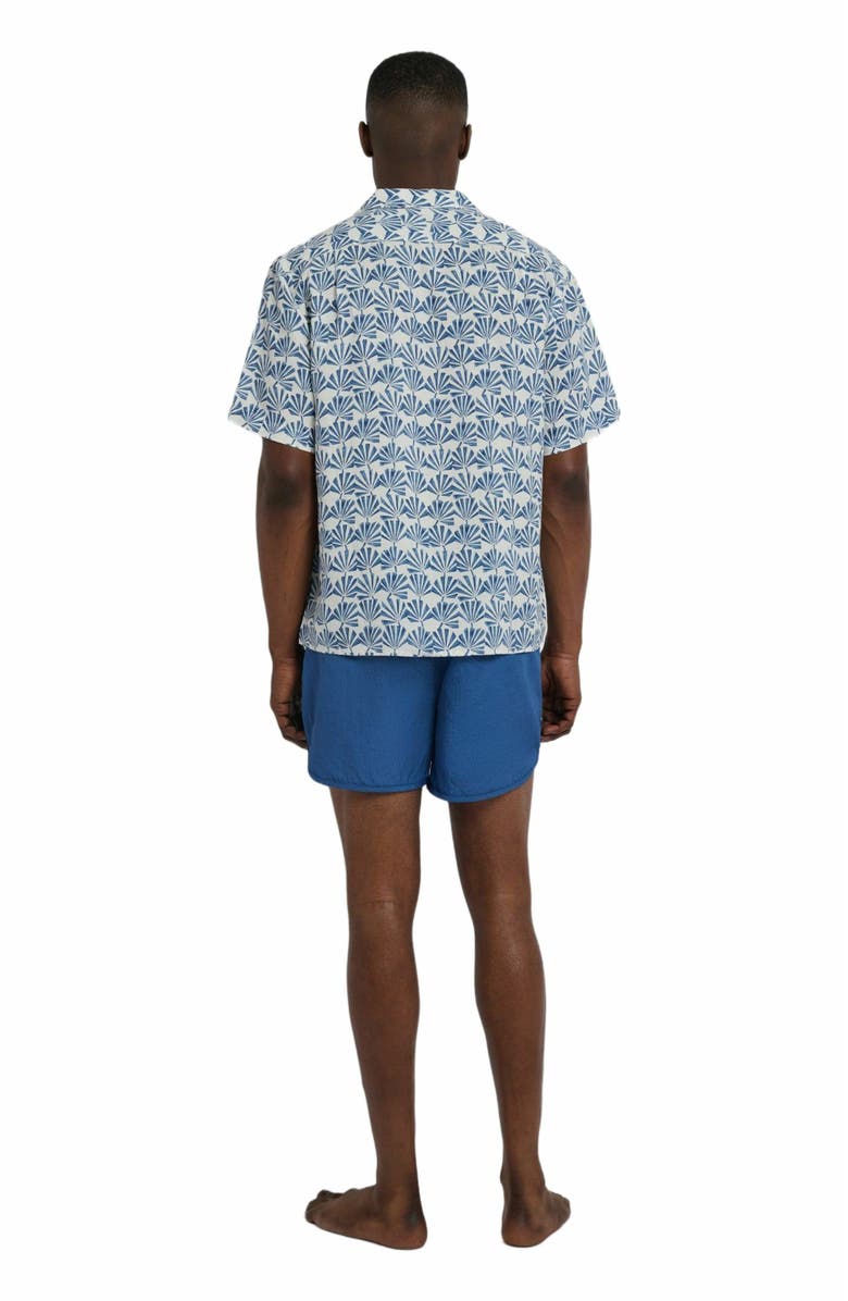 Onia Nylon Crinkle 4" Scallop Swim Trunk, Alternate, color, Pool Blue