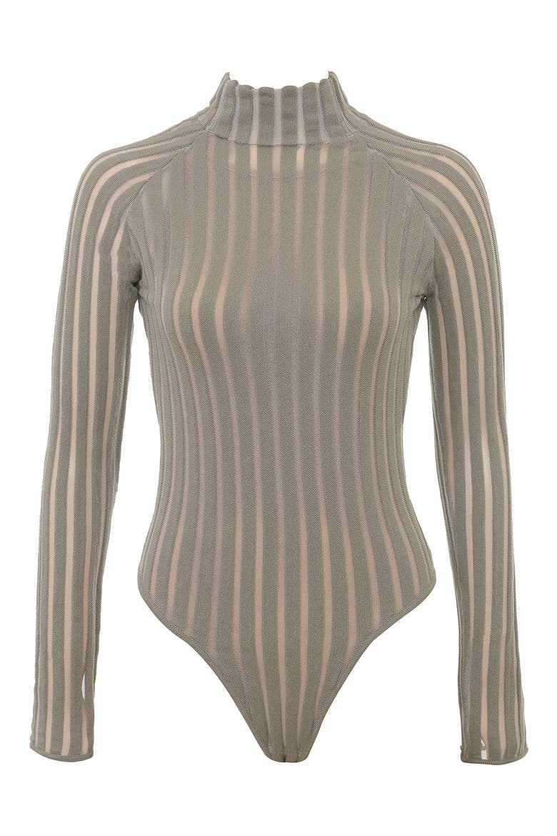 Rowena Rib Bodysuit, Alternate, color, LONDON FOG