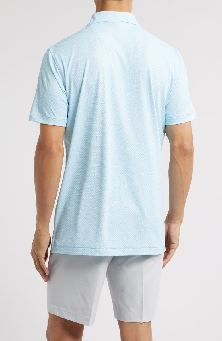 Peter Millar Crown Crafted Microprint Performance Jersey Polo, Alternate, color, Blue Spruce