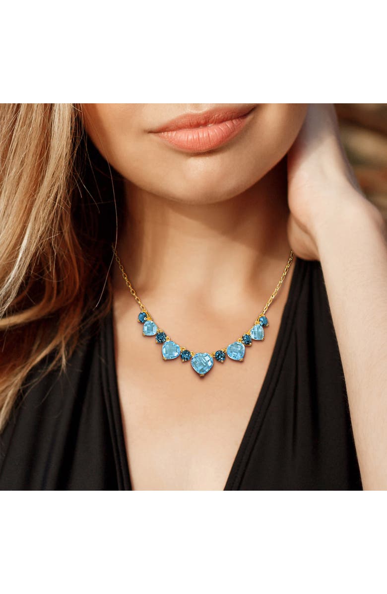 Julianna B. Blue Topaz Heart Necklace Plated Silver, Alternate, color, 