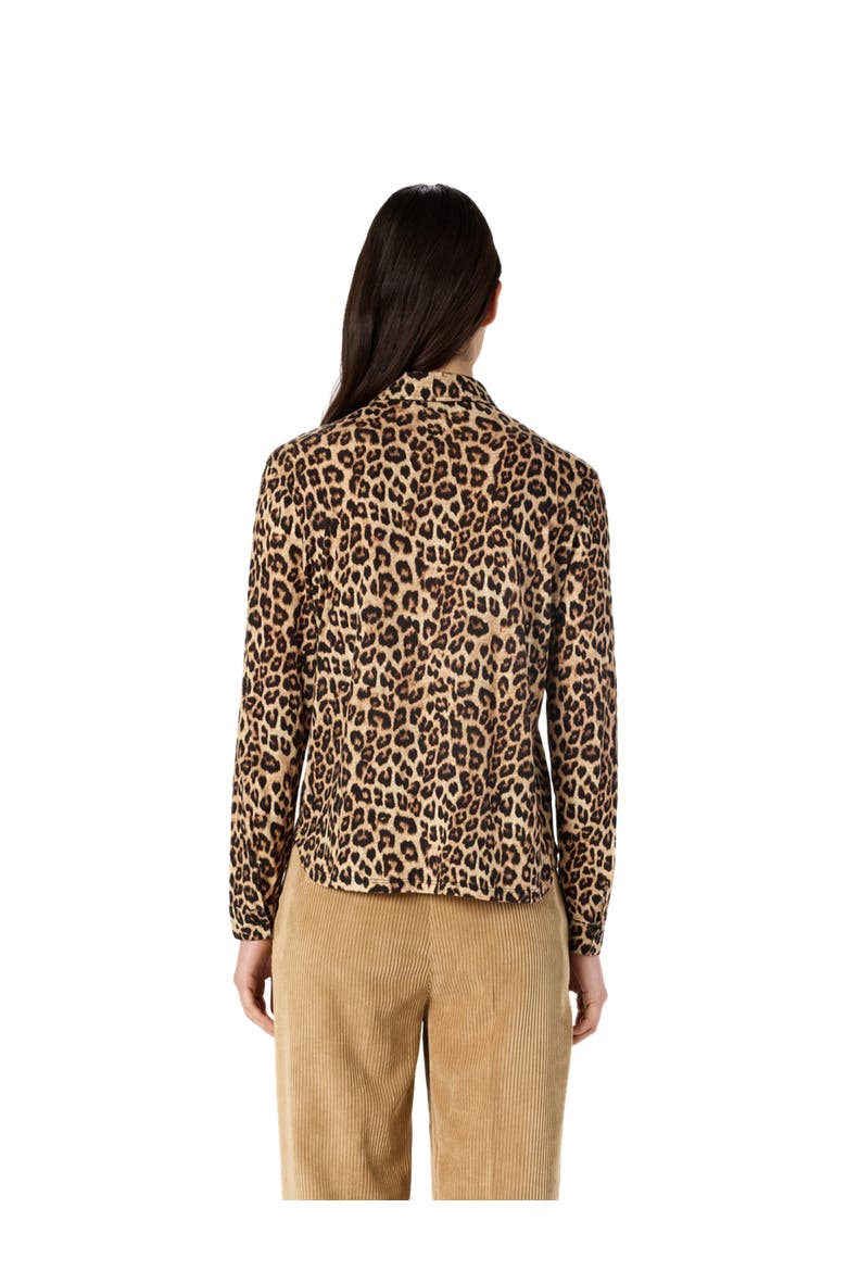 Heloise Leopard Print Long Sleeve Shirt, Alternate, color, Camel