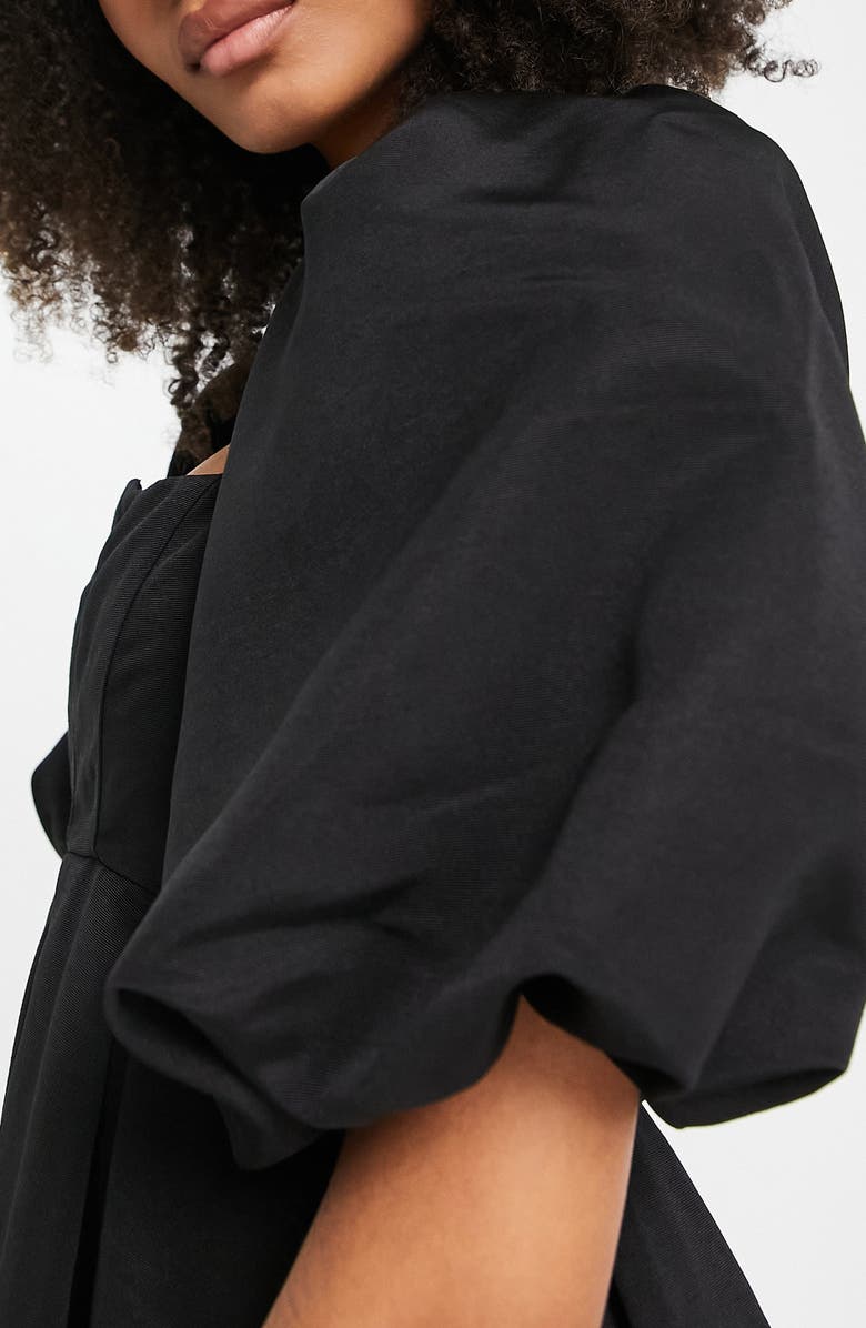 ASOS DESIGN Puff Sleeve Square Neck Minidress, Alternate, color, 