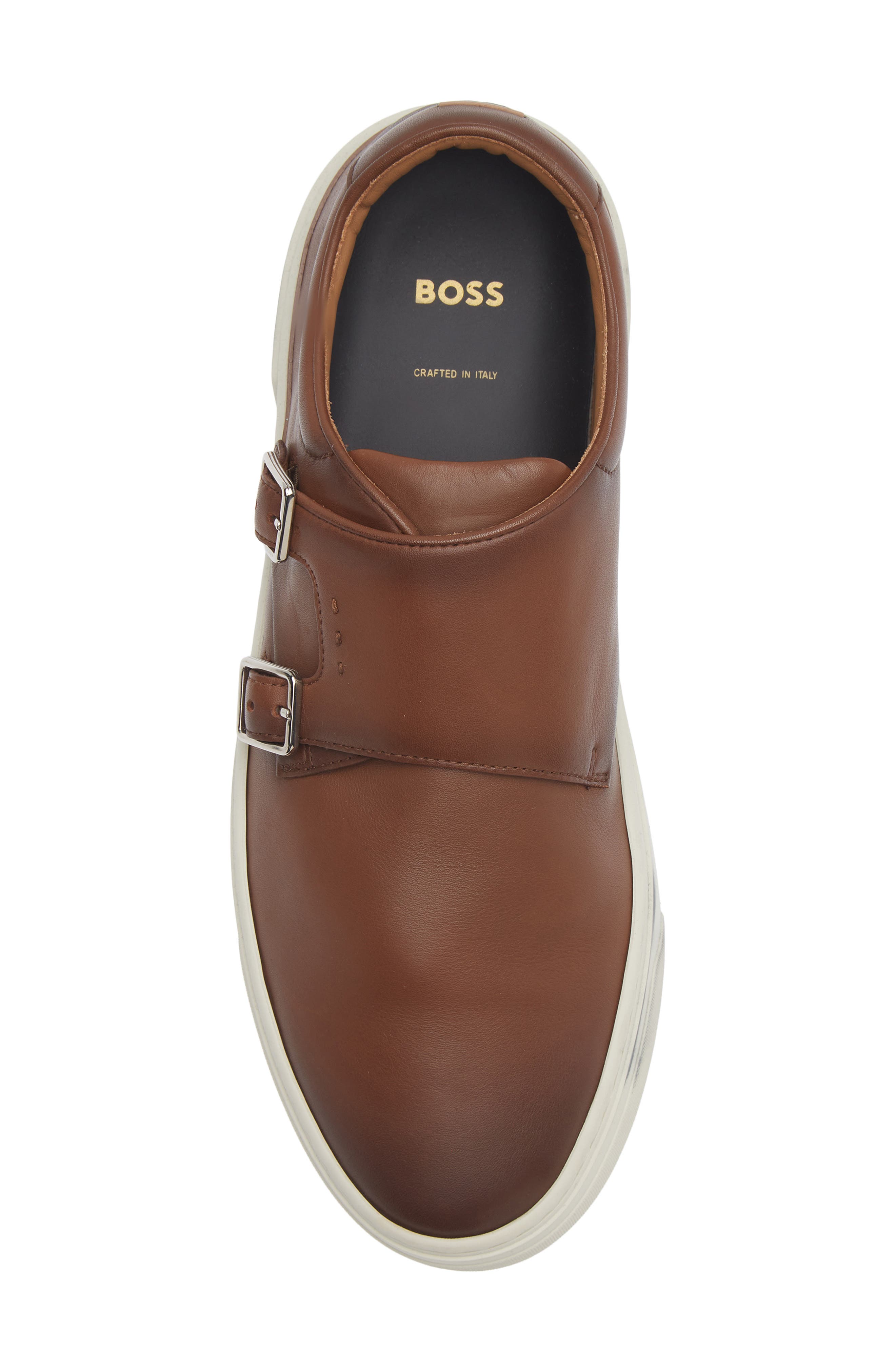 BOSS Gary Monk Strap Sneaker, Alternate, color, Medium Brown