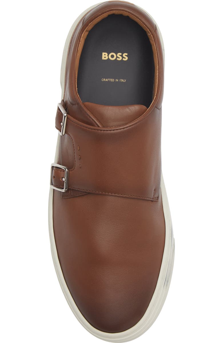 BOSS Gary Monk Strap Sneaker, Alternate, color, Medium Brown